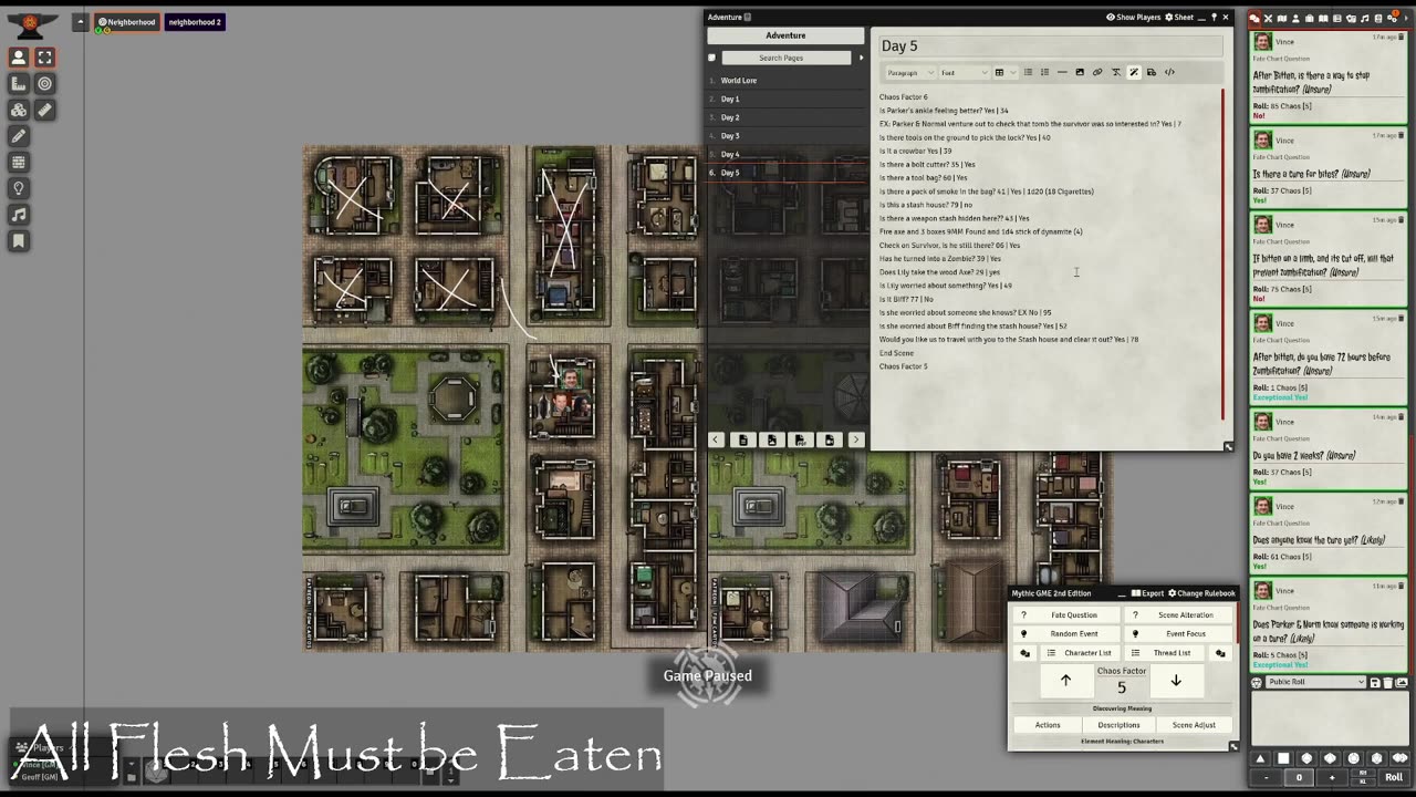 Episode 4 - All Flesh Must Be Eaten, Two Players, NO GM! Mythic Game Master Emulator