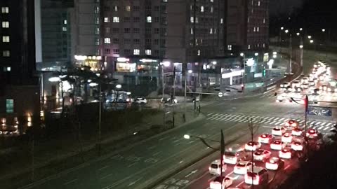 Cars on the road waiting for a signal