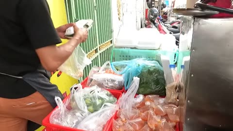 A Single Man Grilling Meat, Cutting & Selling - Cambodia's Greatest Street Food