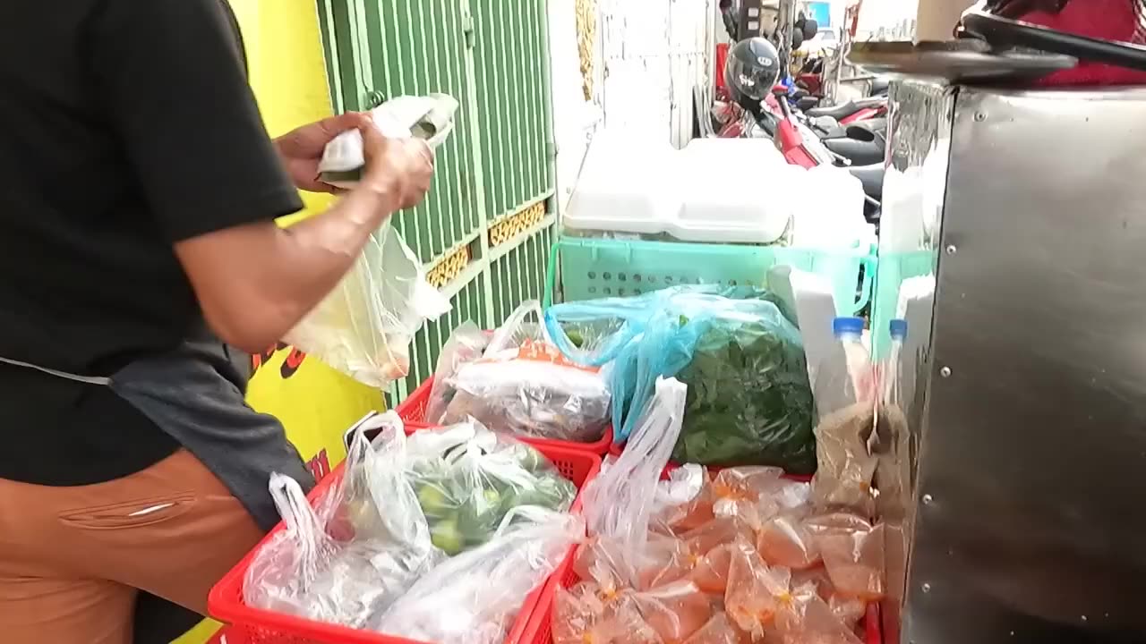 A Single Man Grilling Meat, Cutting & Selling - Cambodia's Greatest Street Food