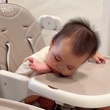 Funny kid taking a nap