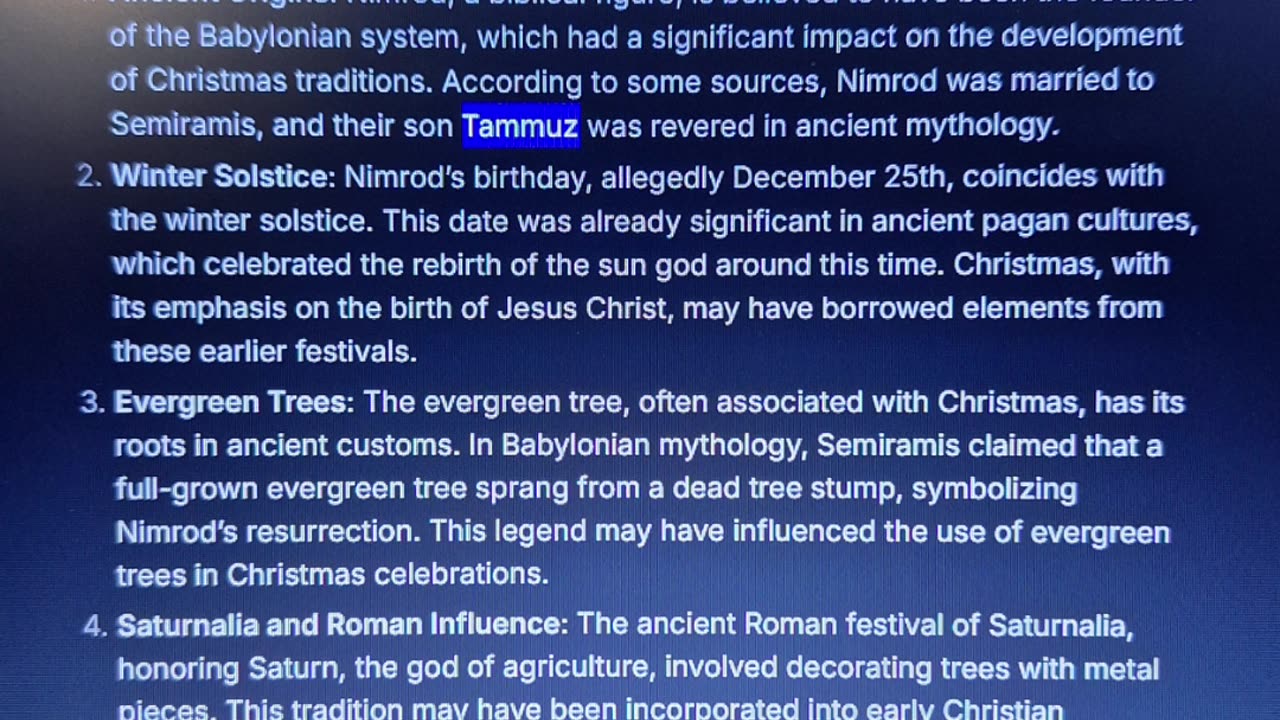 CHRISTMAS: A SATANIC AND PAGAN CUSTOM