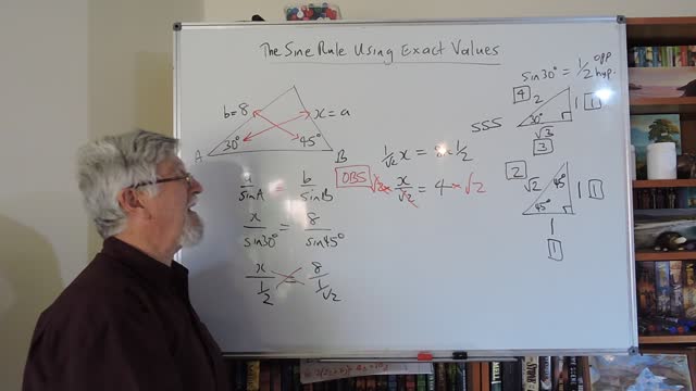 Math Trigonometry Set B 07 Non Right Angled Triangles Exact Values and the Sine Rule Mostly for Year/Grade 10 and 11