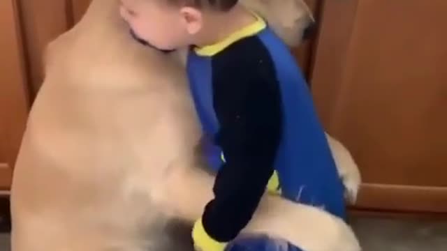 Cute baby and dog😍😍❤