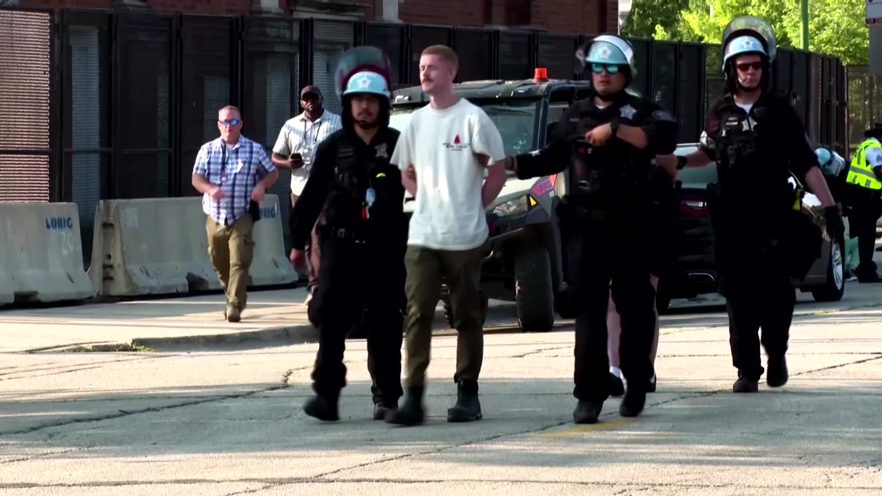 Four protesters arrested at the DNC after security breach