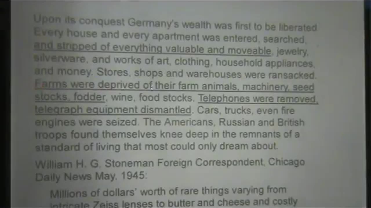 TOTAL PILLAGE OF GERMANY AFTER WWII by Dr. James P. Wickstrom, Teacher of YAHWEH