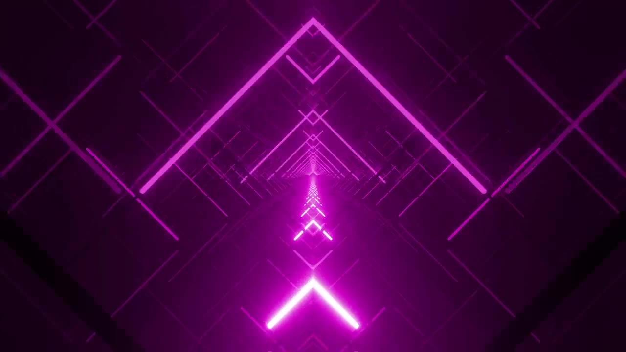 Crossing a rhombus passage of violet lights