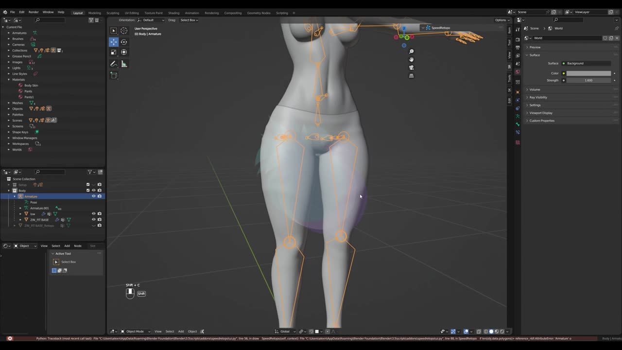 [Timelapse] Leggings modeling for Zinpia Body Base