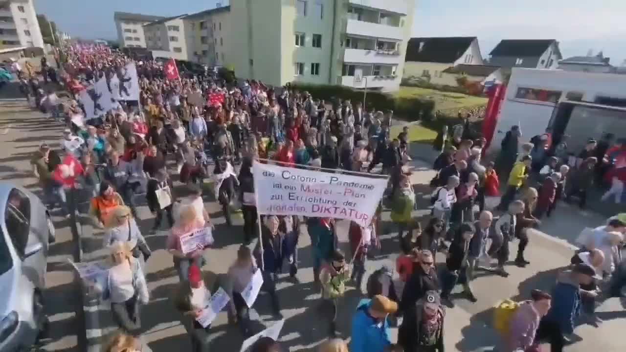 Protests Against Health Pass in Rapperswil, Switzerland