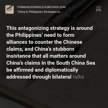 “China & Philippines Strategies to Frustrate Each Other”