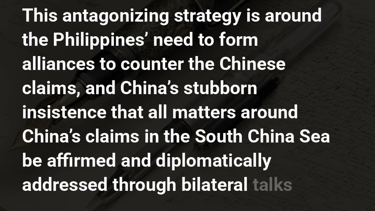 “China & Philippines Strategies to Frustrate Each Other”