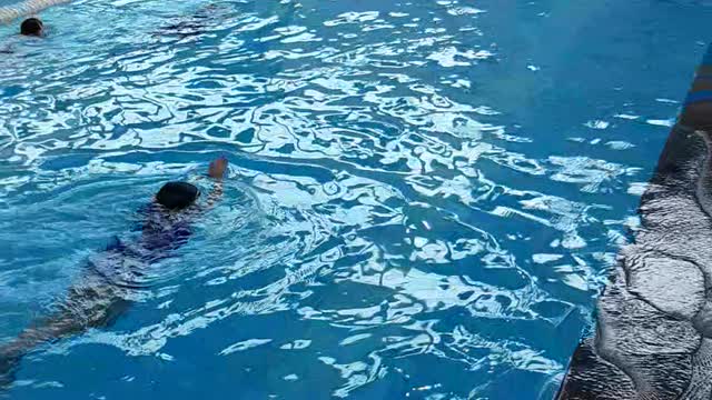 Wow swimming kid!