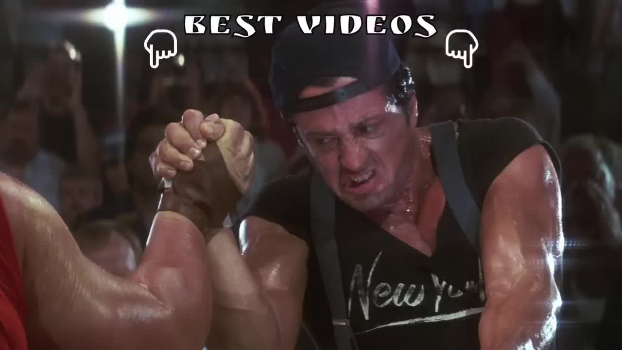 The final of the World Arm Wrestling Championship: Sylvester Stallone vs Bull Hurley / Over The Top