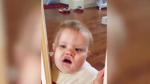 Cute Baby In Glass Window