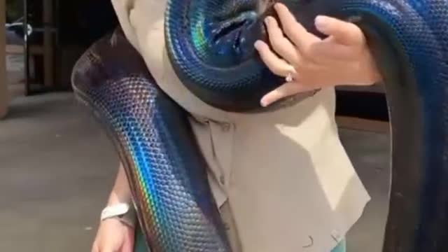 Cobra wrapped around girl's body 😱🤪