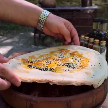 Minces and eggplant kebab cooked in fat