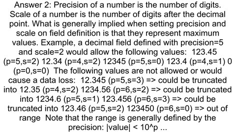 How do I interpret precision and scale of a number in a database