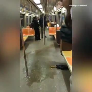 Subway door opens water floods in