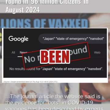 Fact Check: Japan Did NOT Declare State Of Emergency Over 'Nanobots' Found In '96 Million Citizens'