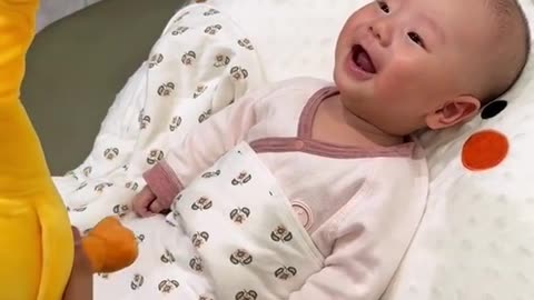 Kids playing with duck so funny