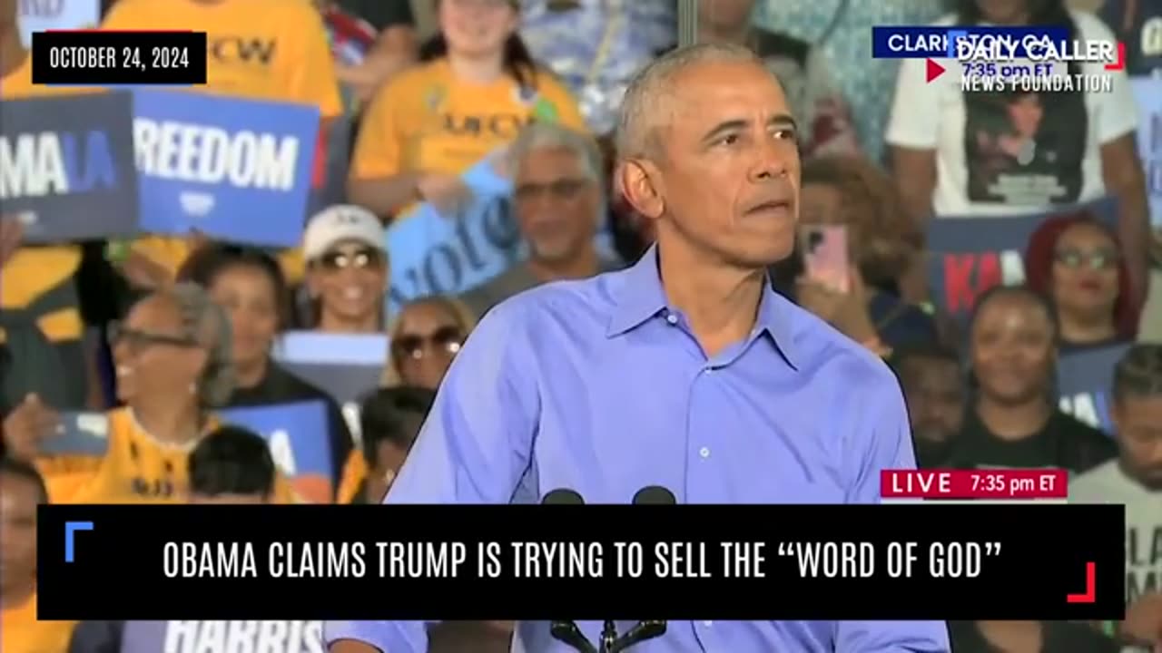 Obama Claims Trump is Trying to Sell the "Word of God"