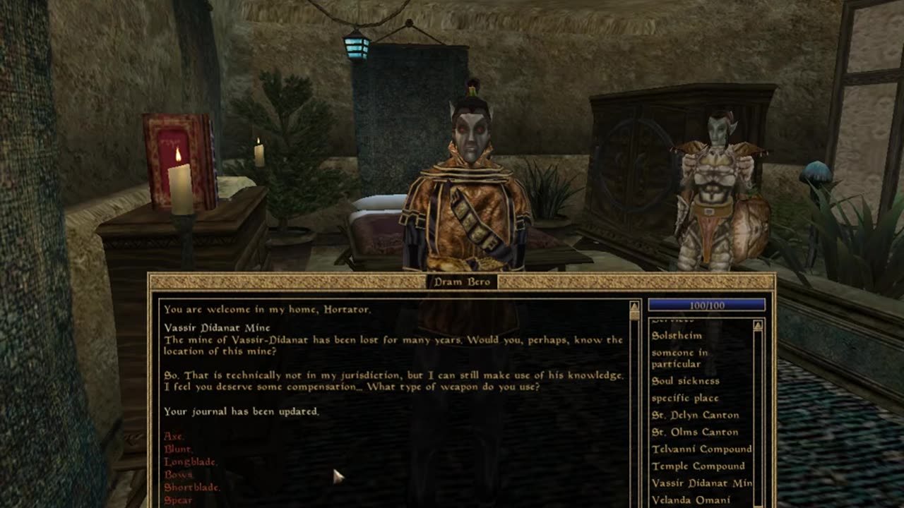 Vassir-Didanat Daedric Weapon Side Quest - Elder Scrolls Morrowind