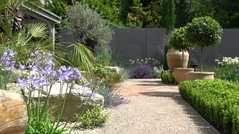 A lavish garden in the Mediterranean style that Jack Dunkley created.