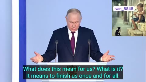 Vladimir Putin: It is impossible to defeat Russia on the battlefield.