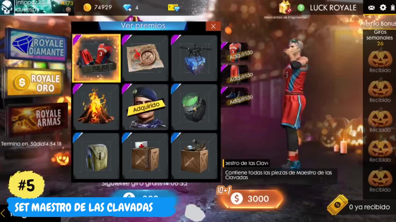 LOS MEJOR ROYALES DE ORO DE FREE FIRE