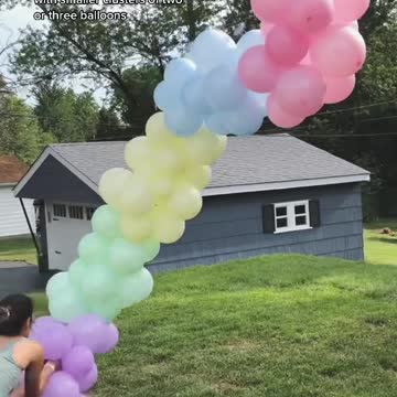 A mother decorated the balloon with her own hands for the birthday of her child