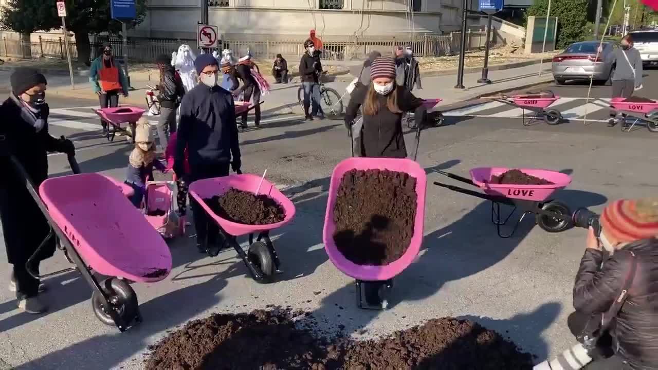 Climate Activists Dump Cow Manure In Front Of White House Protesting Biden's Climate Plan