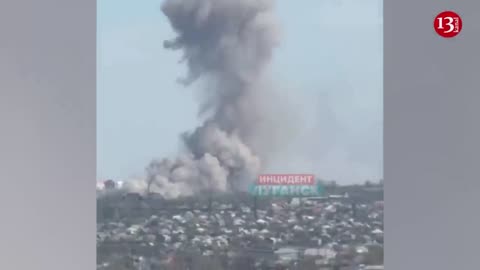 Footage of destroyed Russian military equipment base following Ukrainian army‘s missile attack
