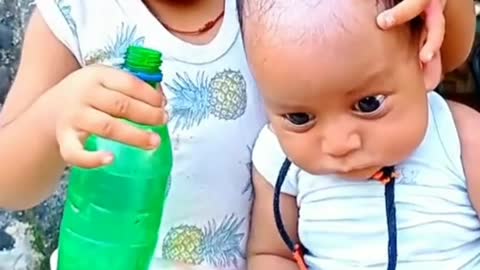 बबुआ पानी पी लिया cute baby