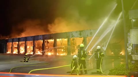 FYI_ Fire station goes up in flames