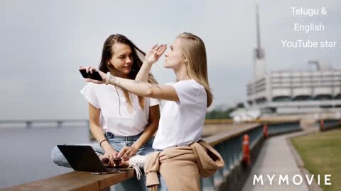 Two girls funny video at river