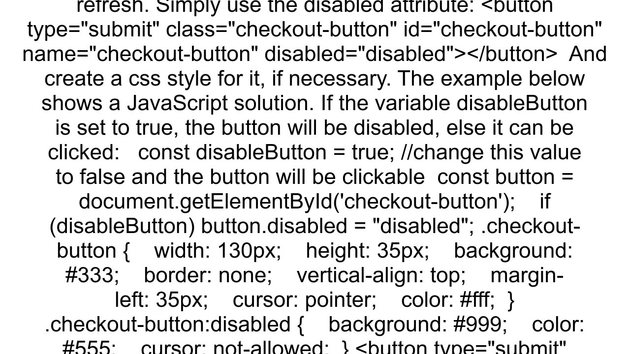 How to enabledisable an html button based on scenarios