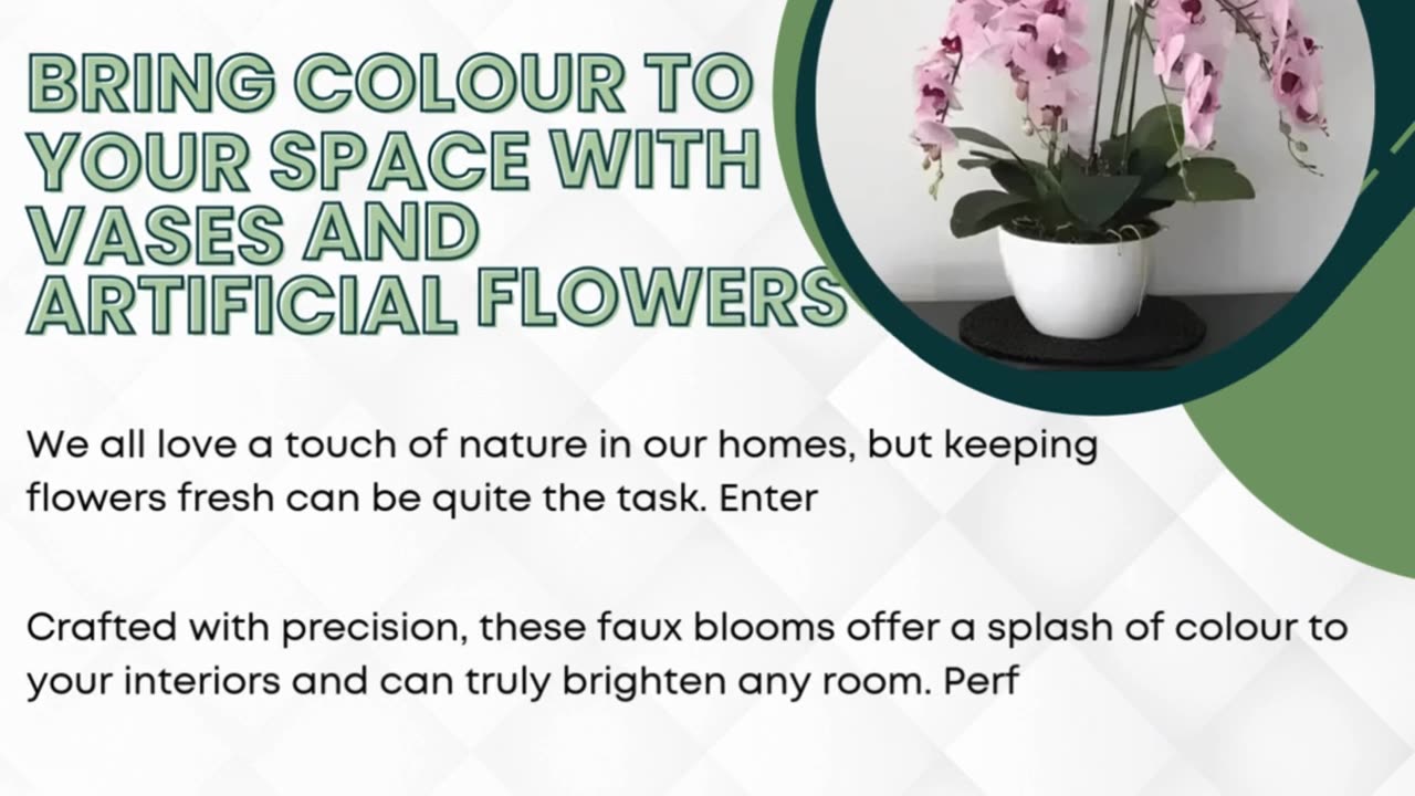 Bring Colour to Your Space with Vases and Artificial Flowers