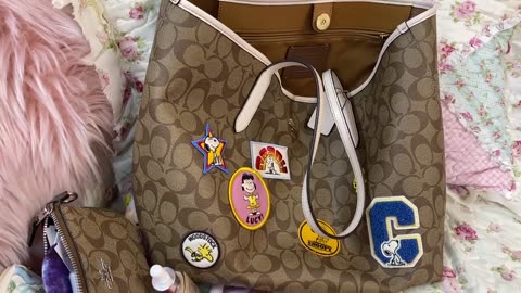 What's in my Coach Peanuts City Tote.