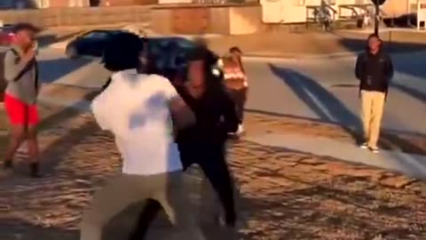 shirtless dude beats up a classmate for talking abt his lil sister😳.