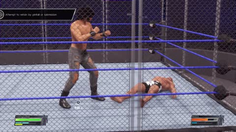 wwe2k22 myrise walkthrough 142 Cage match with Riddle