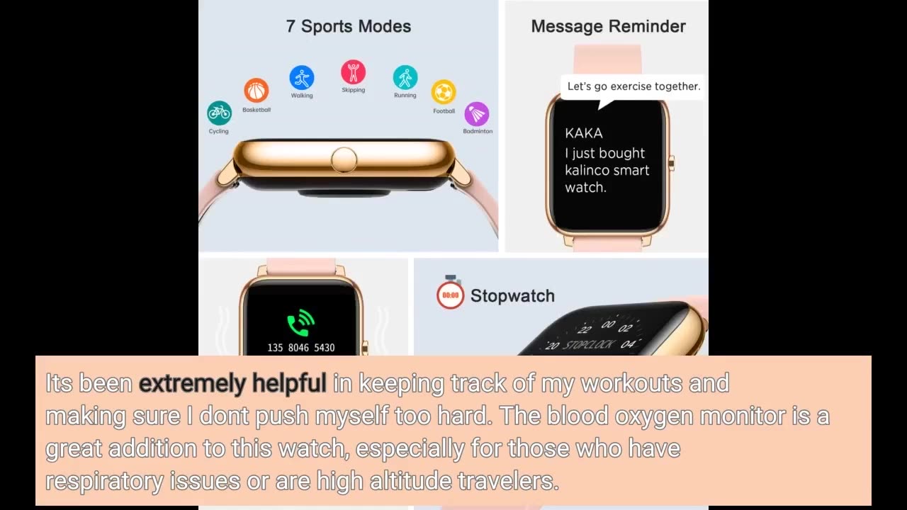 Customer Feedback: KALINCO Slim Fitness Tracker, Smart Watch with Heart Rate, Blood Oxygen, Blo...