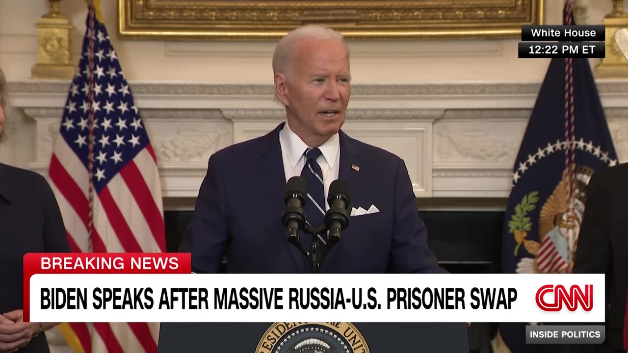 Biden speaks surrounded by family members of US citizens released in prisoner swap