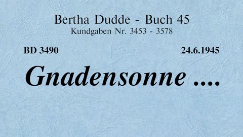 BD 3490 - GNADENSONNE ....