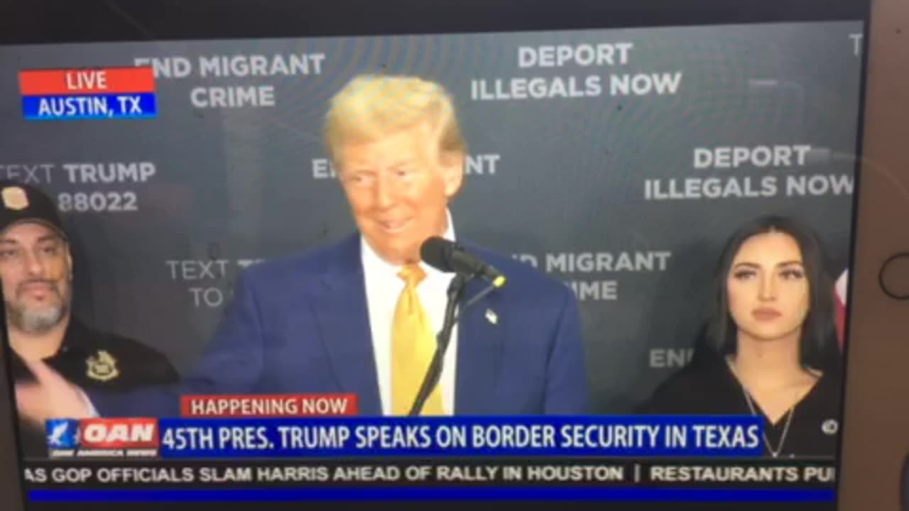 🦅 OANN President Donald Trump speaks on border security in Austin Texas