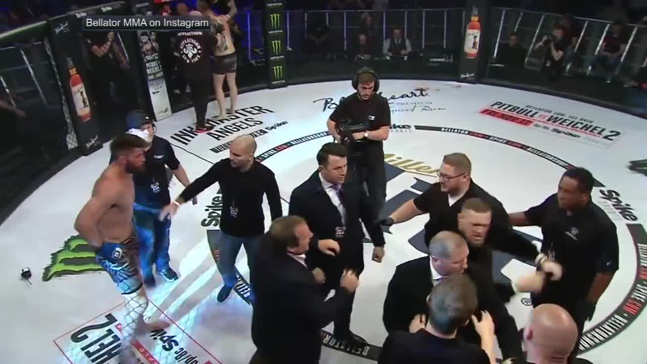 Conor McGregor storms cage and confronts referee