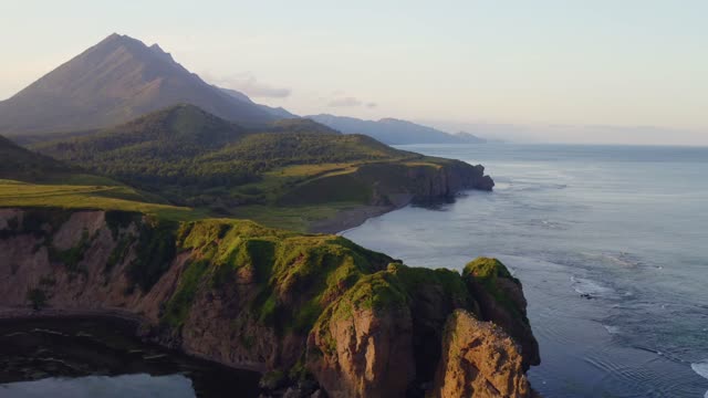 drone shot of mountain island | feel the nature