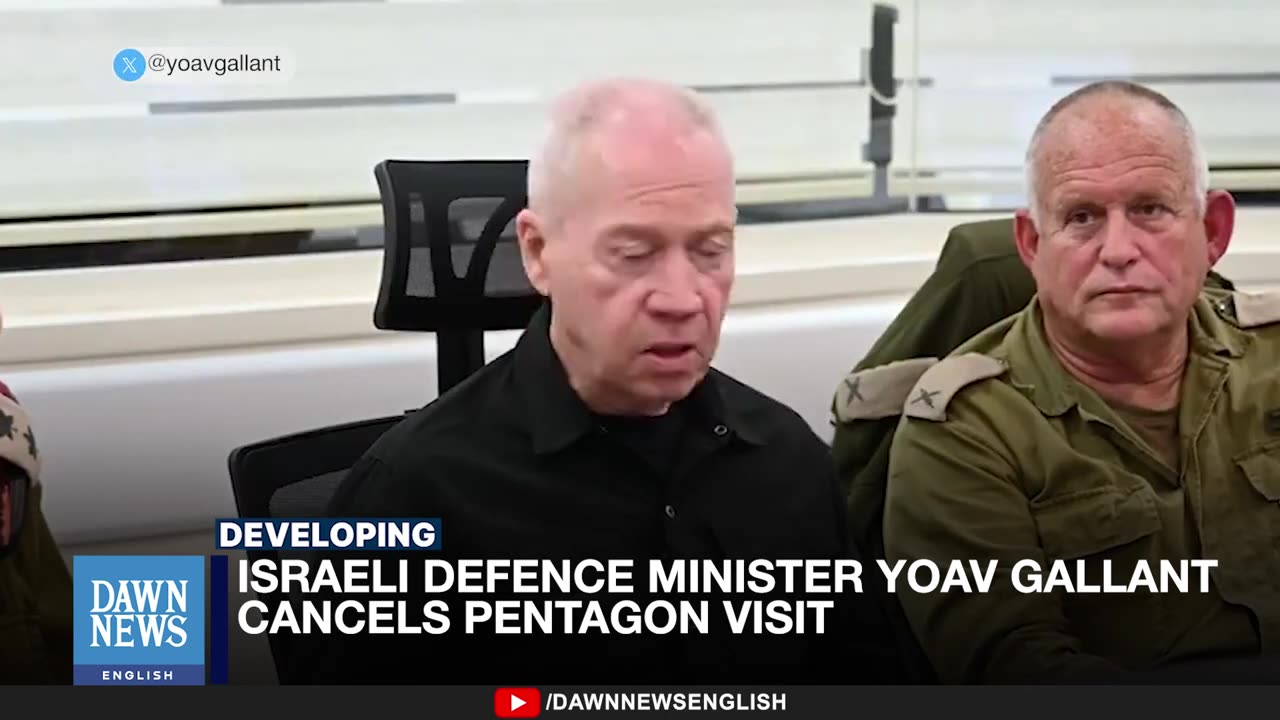 Israeli Defence Minister Yoav Gallant cancels Pentagon visit