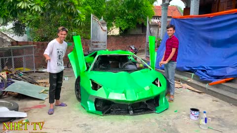 Finishing homemade Lamborghini aventador SVJ from paper - Homemade Lamborghini finishing for $500