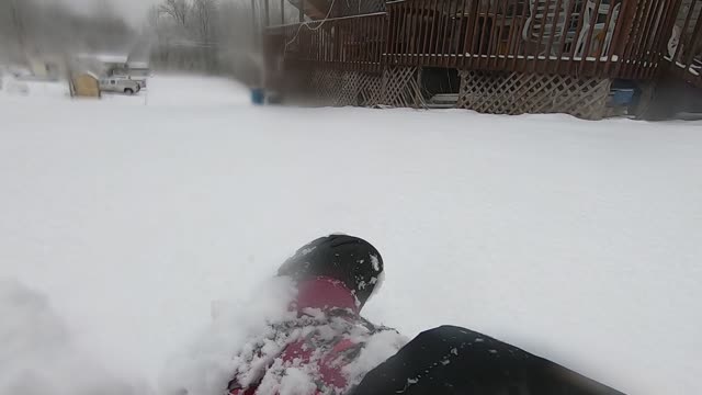 Sled riding at Grandpa's