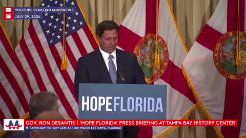 🇺🇸 Governor Ron DeSantis | 'Hope Florida' Press Briefing at Tampa Bay History Center (July 29, 2024)